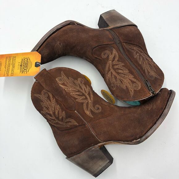 Corral Women's Embroidered Western Fashion Booties - Pointed Toe Size 9 M - Picture 9 of 11